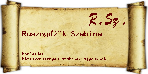Rusznyák Szabina névjegykártya