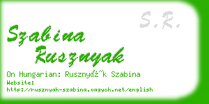 szabina rusznyak business card